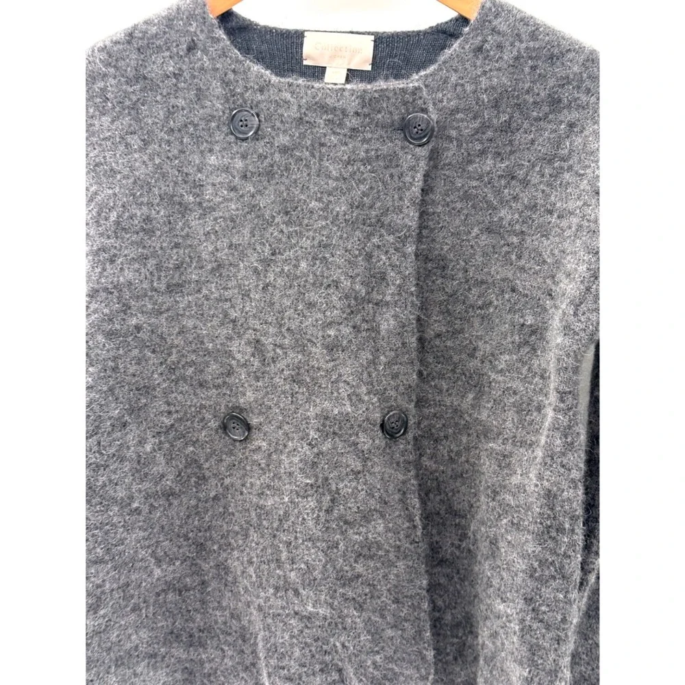 J. Crew Cardigan Sweater Double Breasted Alpaca Wool Gray Women XXS Oversized